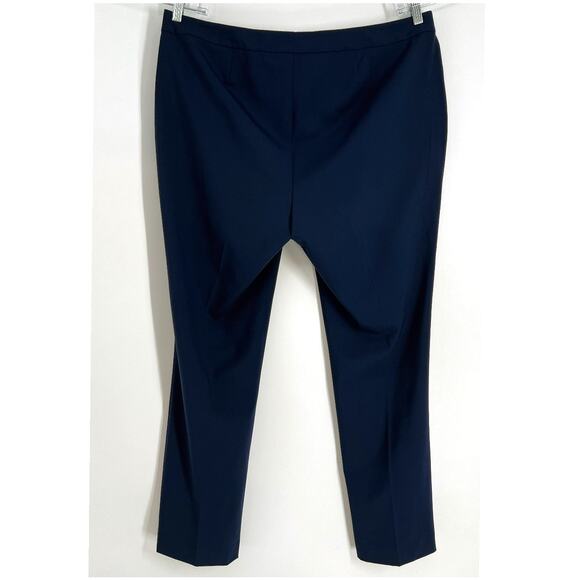 Lauren Ralph Lauren Edita Wool Blend Slim Leg Pants Womens Plus Sz 16W Navy NEW - Picture 2 of 9